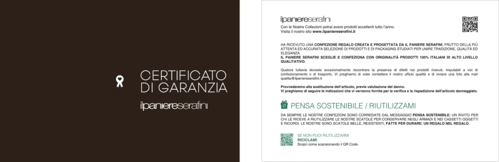 Certificato di garanzia Pensa sostenibile